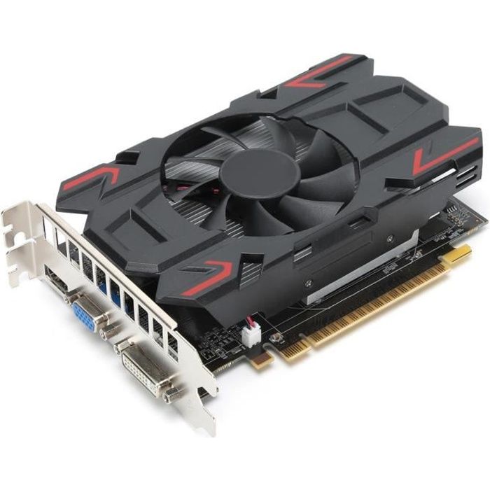 VGEBY Carte graphique de bureau 4 Go Accessoires de réseau d'ordinateur de bureau de carte graphique ATI HD6770 4GB 128Bit DDR5