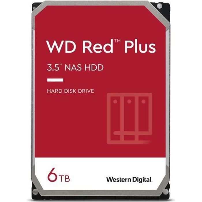 WD Red™ Plus - Disque dur Interne NAS - 6To - 5400 tr/min - 3.5- (WD60EFZX)
