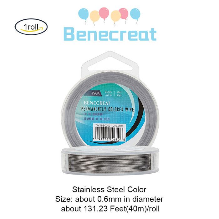 BENECREAT 73m 0.38mm Fil De Perles En Acier Inoxydable à 7 Brins Avec