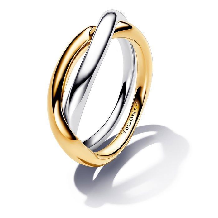 Bague - PANDORA - 163262C00-54 - Argent 925 - Bicolore blanc/doré - Taille 54