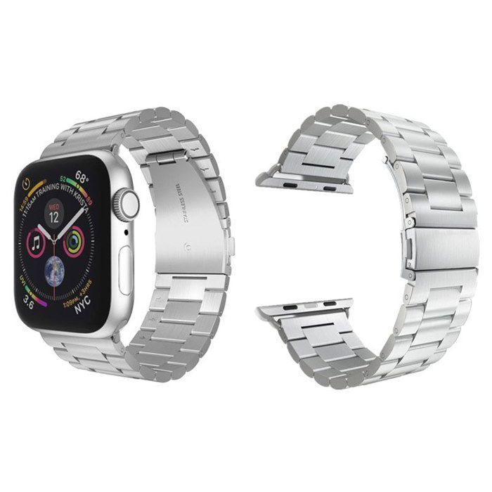 Bracelet - WISTWAY - Acier Inoxydable - Argenté - Compatible Apple Watch 42-49mm