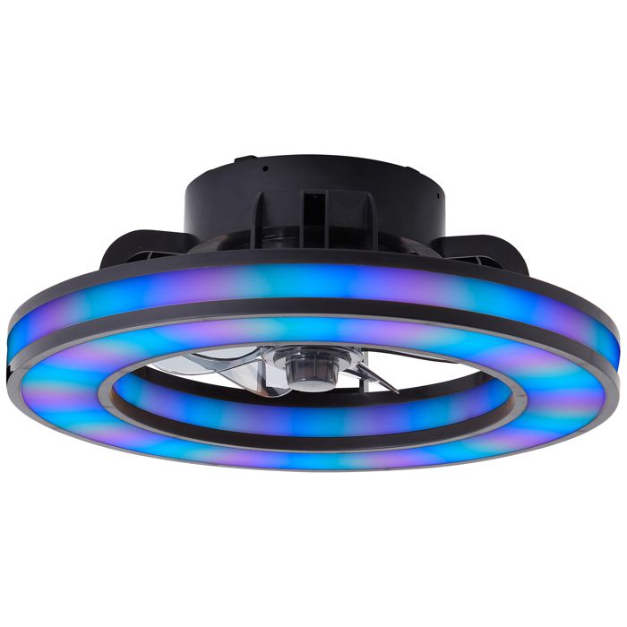 Plafonnier LED avec ventilateur MONDELLO noir plastique DIA. 42cm - Brilliant