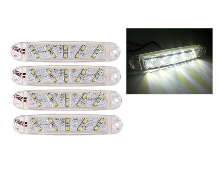 Lot De 10 Feux De Gabarit LED Blanc 12V Pour Camion Fourgon Caravane - Neuf