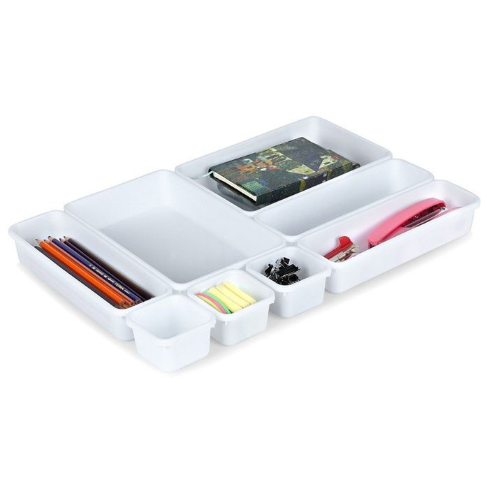 Organisateur Tiroir Transparent - 16 Bacs En 4 Tailles - Pour Maquillage, Bureau, Salle De Bain, Cuisine