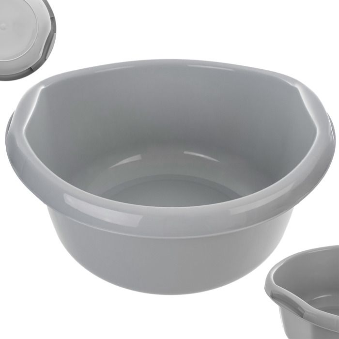 Bassine En Plastique 3,5 Litres - Forme Ronde, Poignées Ergonomiques - Pour Lavage Main, Jardinage, Nettoyage