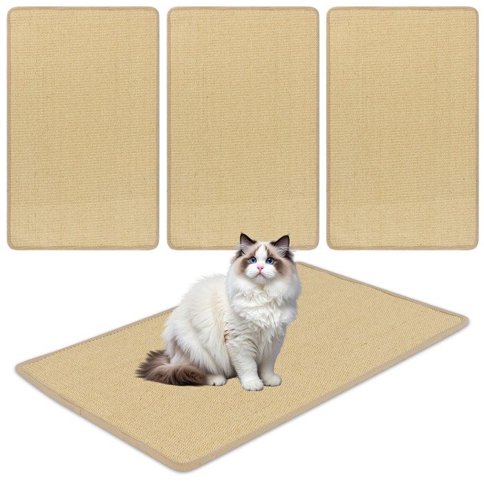 Lot de 2 Tapis Griffoirs pour Chats 80x50cm COSTWAY en Sisal Naturel Bandes Auto-agrippantes Protège Tapis Tissu Canapé Fauteuil Lot de 2 Tapis Griffoirs pour Chats 80x50cm COSTWAY en Sisal Naturel Bandes Auto-agrippantes Protège Tapis Tissu Canapé Fauteuil