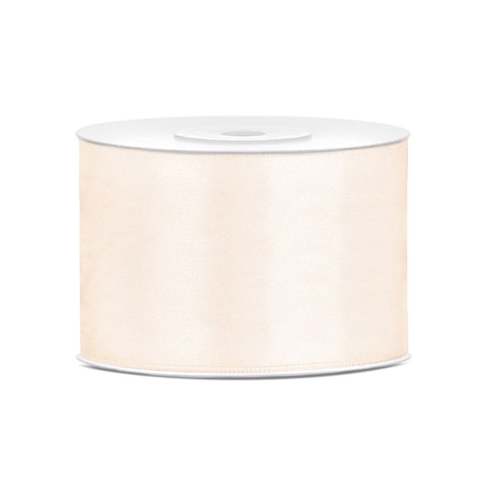 Ruban Satin Luxe Largeur 50 mm double face Coloris Blanc longueur Ruban Satin Luxe Largeur 50 mm double face Coloris Blanc longueur