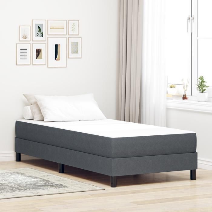 Moderne Matelas ressorts ensachés Matelas de lit - Gris foncé Moyen 100x200x20 cm Tissu @FR(530996)