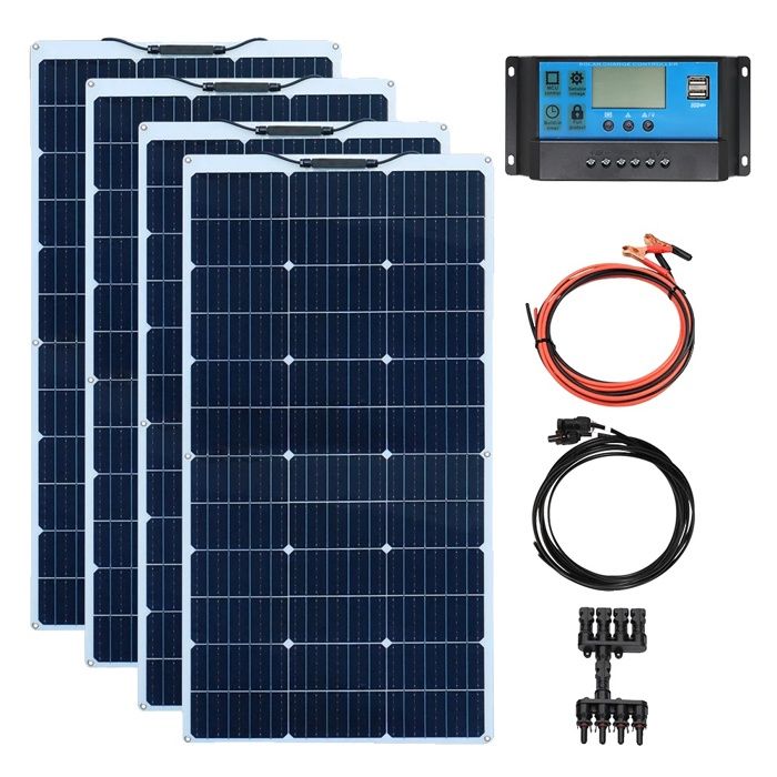 Kit de panneau solaire panneaux flexibles 200W compatibilité de batterie