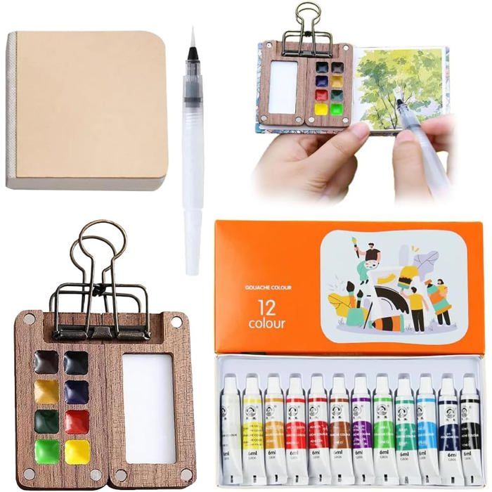 Set De Peinture Aquarelle,Aquarelle Solide,48 Couleurs Boîte D