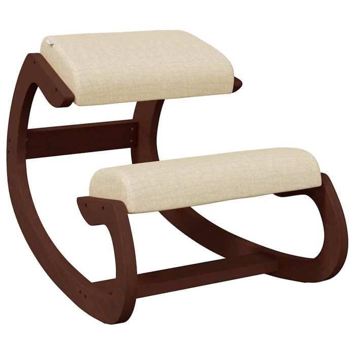 KENNETH@ Chaise assis-genoux - Siège ergonomique chez Home crème 55x84x55cm contreplaqué de bouleau CL29408