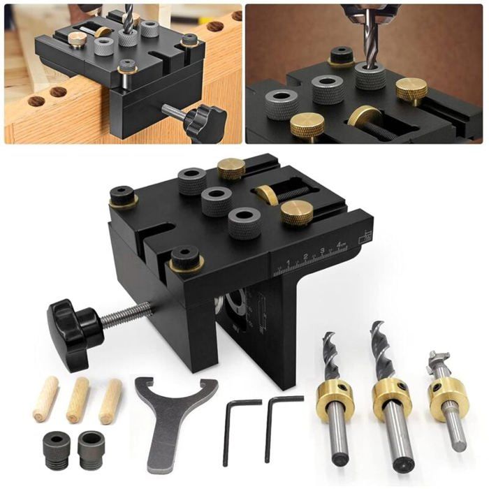 Kit de gabarit de Positionnement 6/8/10/15 mm trou de poche 3 en 1 avec clip de positionnement Guide de perçage réglable local