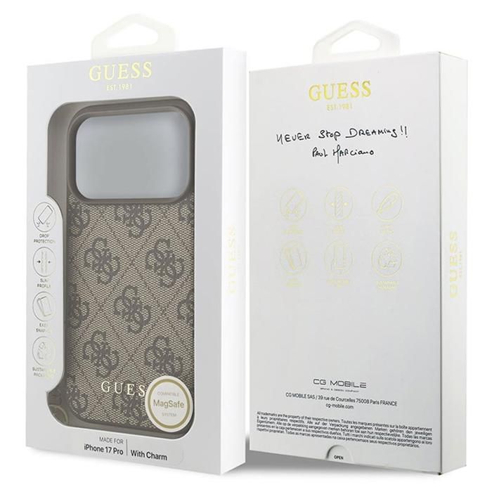 Guess 4G Charms Case for iPhone 17 Pro 6.3 Tone on Tone GUHMP17LGF4GCW
