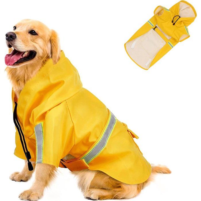 Meilleurs prix pour Manteau à capuche pour chien - Imperméable à capuche pour grand chien - Imperméable pour grand chien - Poncho de pluie