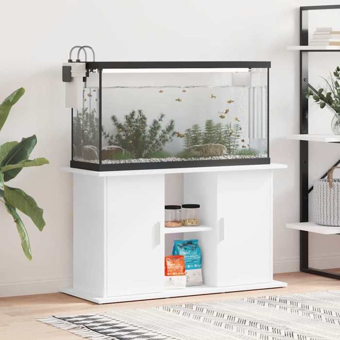 Support pour aquarium - vidaXL - Blanc - 101x41x58 cm - Bois dingénierie