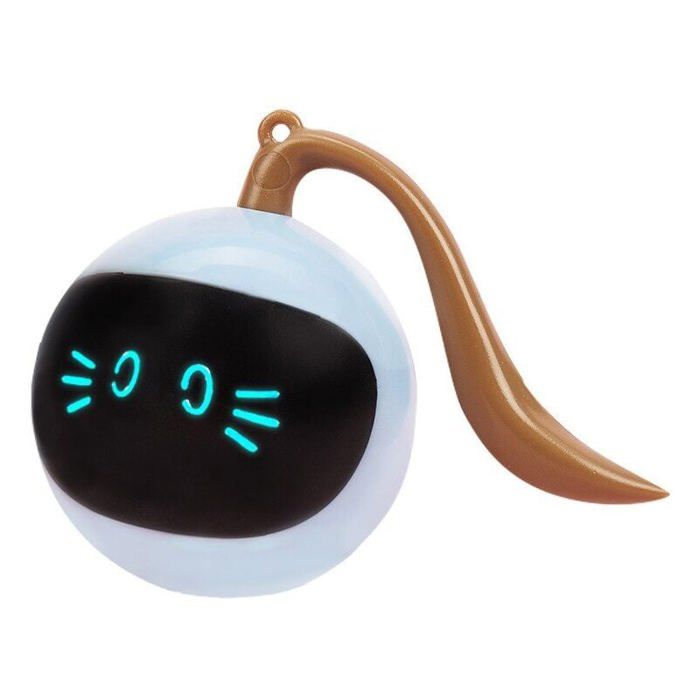 Meilleurs prix pour Jouet interactif pour chat rotation à 360 degrés capteur de mouvement rechargeable par USB bleu Label