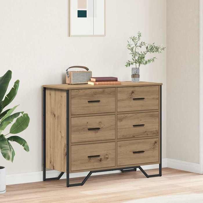 (SOLDES Nouvelle année)Classique Commode - avec tiroir 2 pcs - Chêne artisanal - 91x355x745cm FR26_02725416 (SOLDES Nouvelle année)Classique Commode - avec tiroir 2 pcs - Chêne artisanal - 91x355x745cm FR26_02725416
