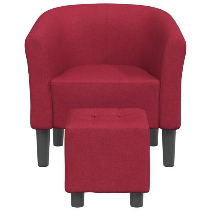 Rouge 1 PC Fauteuil dappoint - SOlOMON - Chaise cabriolet - Pour salon - avec repose-pied - rouge bordeaux tissu FF2996