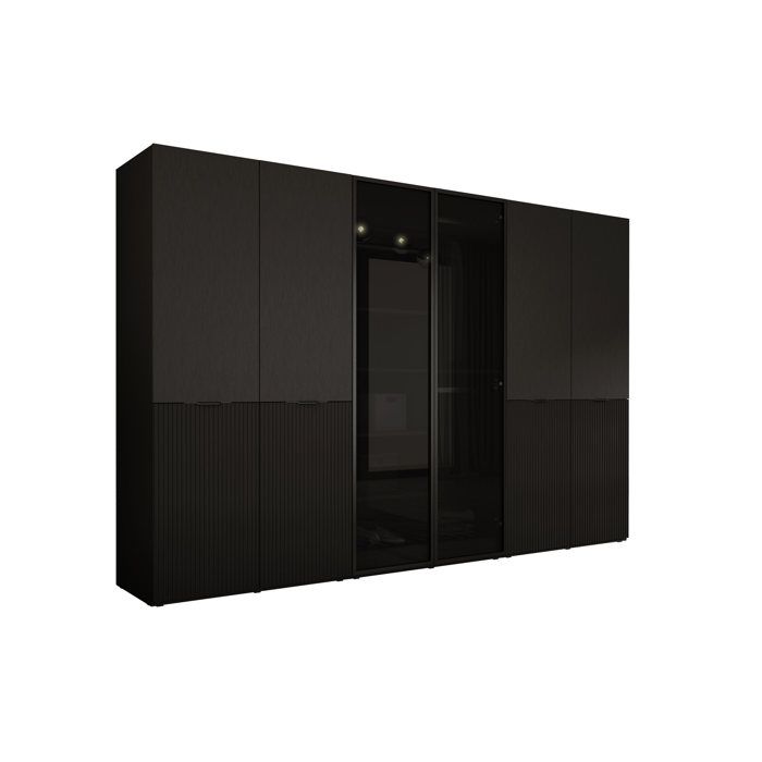 Armoire : Graphite Noir / Verre Antisol 300 x 200 x 51 cm
