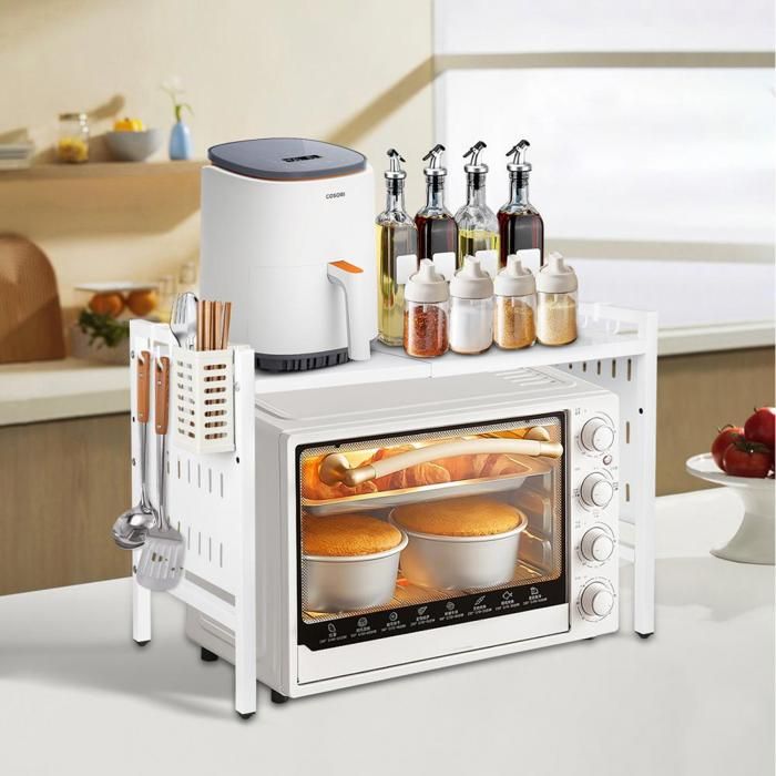 Étagère de rangement pour cuisine - YQINGMAOY - Réglable - Réglable en hauteur - 38-67*33*45 cm - Blanc