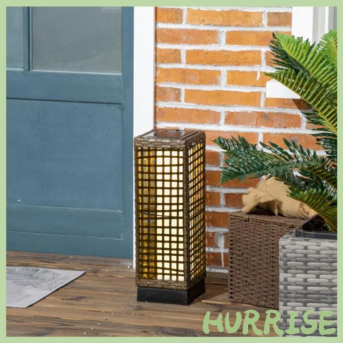 Cocosity Lampadaire Solaire Extérieur En Résine Tressée Lampadaire Sans Fil Rechargeable Capteur De Lumière 155 X 155 X 46 Cm