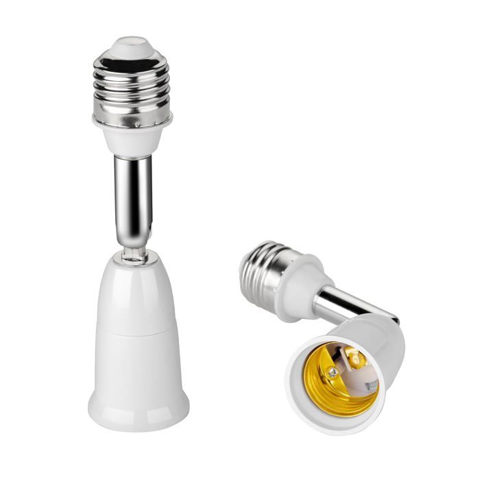 Lot de 2 adaptateurs dextension de douille dampoule E26/E27 flexible à 180 degrés