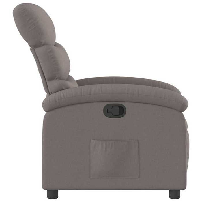 Fauteuil relax - Taupe - Fauteuil inclinable - maximale : 110 kg - Taupe Tissu 70x92x99.5 cm F7346