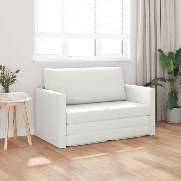 （Blanc）Siège de Salon - Canapé-Lit Blanc 124x71x78 cm Simili cuir - Sofa-canapé hfs18478