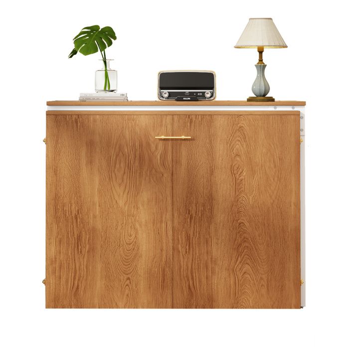 Lit armoire pliant avec bureau pivotant matelas et roulettes gain de place pour petits espaces
