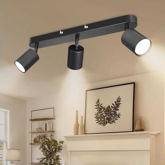 Spot Pfond GU10 Pfonnier 3 Spots Noir Pfonnier Spot Orientables Pivotants Écirage de Pfond LED 3 Spots Noir