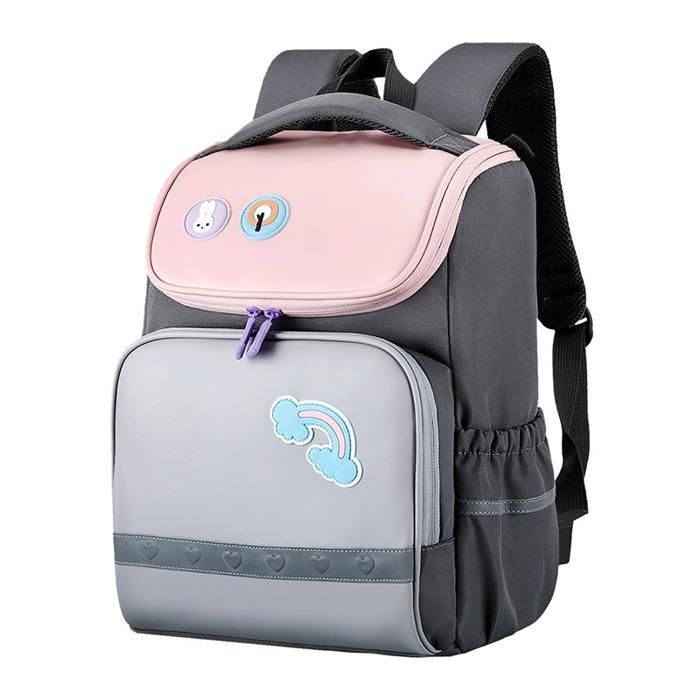 XJYDNCG Cartable Fille Primaire Cp Sac à Dos enfant garçon et fille Taille Petite Style Simple 37x27x13cm - Gris Clair