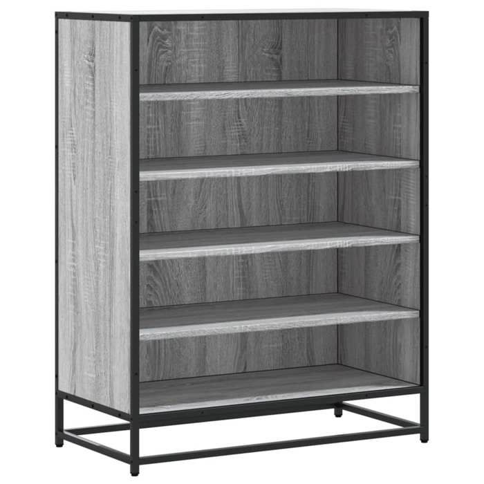 Bois Meuble à chaussures Meuble d Entrée Couloir Étagère de rangement sonoma gris bois dingénierie et métal xiw69l