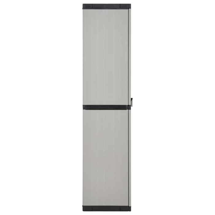 Meuble Rangement - HAOSHOP - Armoire de rangement de jardin 3 étagères Gris/noir 68x40x168cm&01_30705