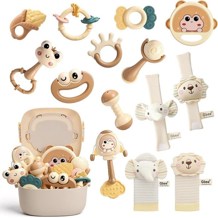 14 Pcs Bebe 0 3 6 9 12 Mois Jouet Bebe 0-12 Mois Jeux Eveil Bebe 0 3 6 Mois Jouet Bébé Cadeau 0-6-12 Mois Fille Garçon Jeux Bebe