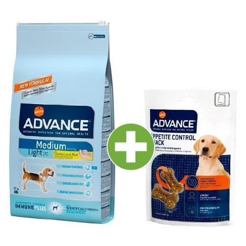 Croquettes Chien - Advance - Medium Light - 12kg - Hypocalorique - Riche en fibres - Pour chiens adultes