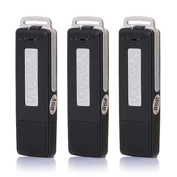 16G - Mini enregistreur Audio numérique, petite clé de voiture, Micro lecteur MP3, USB, pilote