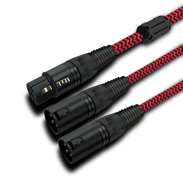 Câble Audio Double XLR Femelle 5 Broches vers Double XLR Femelle 3 Broches 2CH