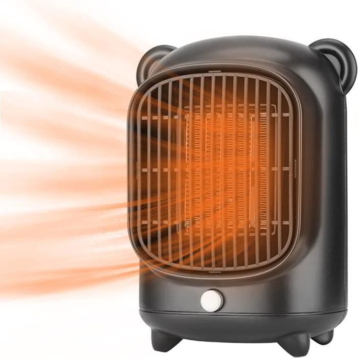 Radiateur Soufflant Portable 500W - Chauffage Rapide, Protection Contre La Surchauffe Et Linclinaison Econome En Energie Ideal Pour Chambre A Coucher Et Bureau 88033389
