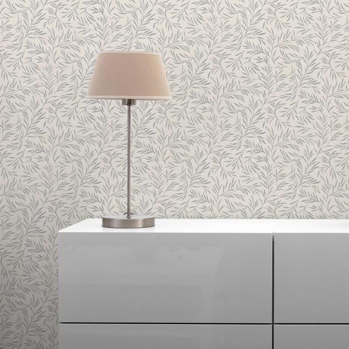 Rouleau Papier Peint Intissé Grandeco Ciara A62703 - Arbres Feuilles, Couleur Pétrole