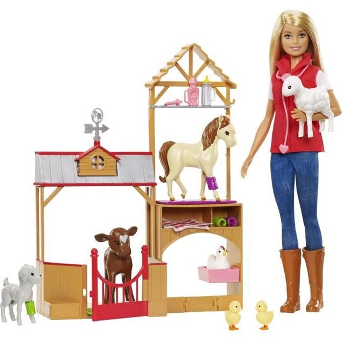 BARBIE Coffret Barbie Vétérinaire à la Ferme - Cdiscount Jeux - Jouets