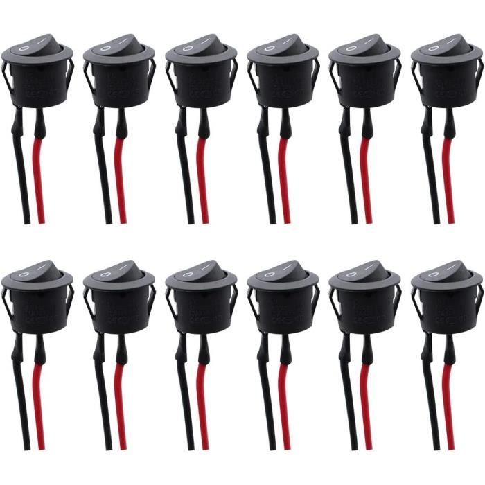 Lot De 4 Interrupteurs à Bascule étanches 12V/25A - Connecteur 2 Broches, Métal Et Caoutchouc - Pour Voiture, Bateau, Applications Marines