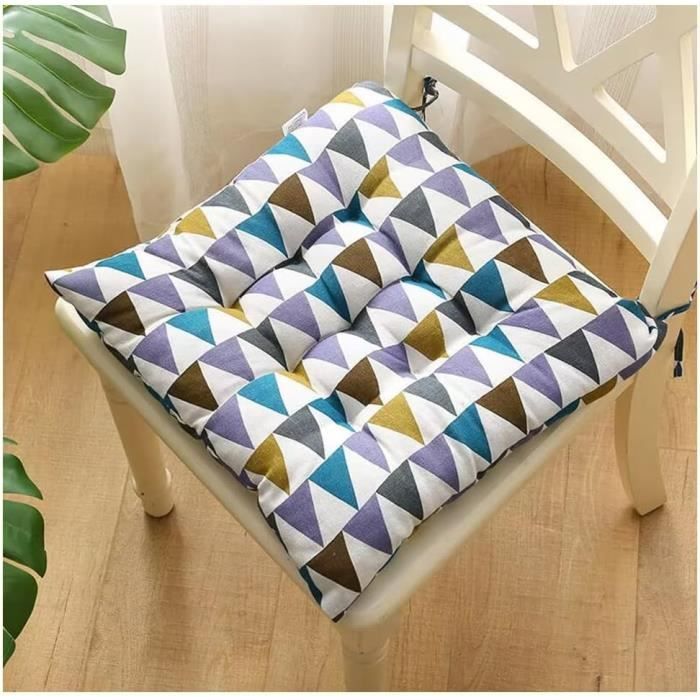 Set De 4 Coussins De Chaise 45x45cm - Tissu Coton/Lin - Intérieur/Extérieur - Coloré Et Confortable