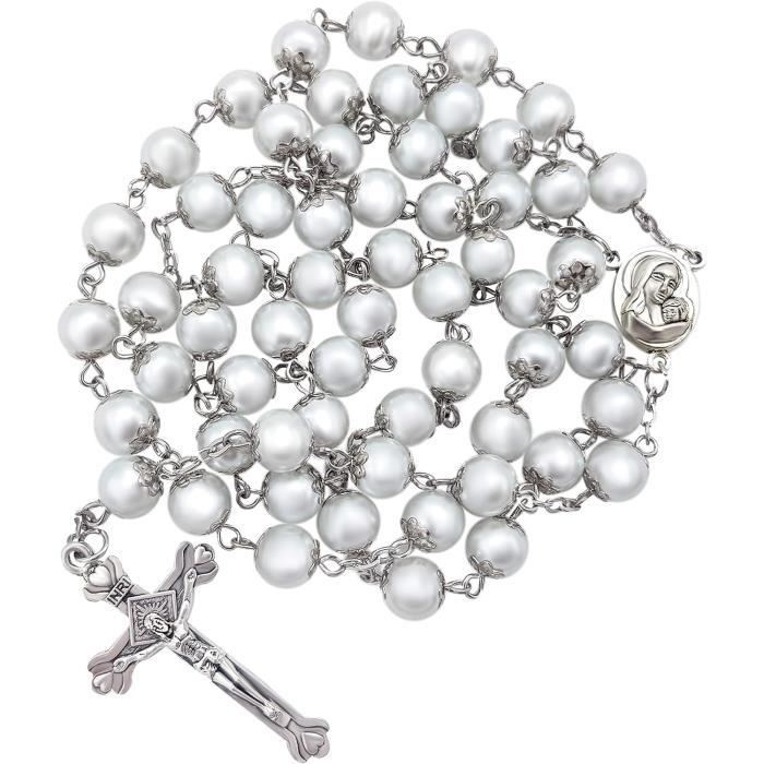 CHAPELET ANCIEN EN Perles De Verre , Nacre, Avec Pochette EUR 15,00 - FR