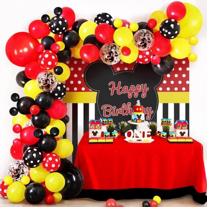 Kit de guirlandes de ballons de cirque : thème du carnaval rouge, jaune et bleu - France