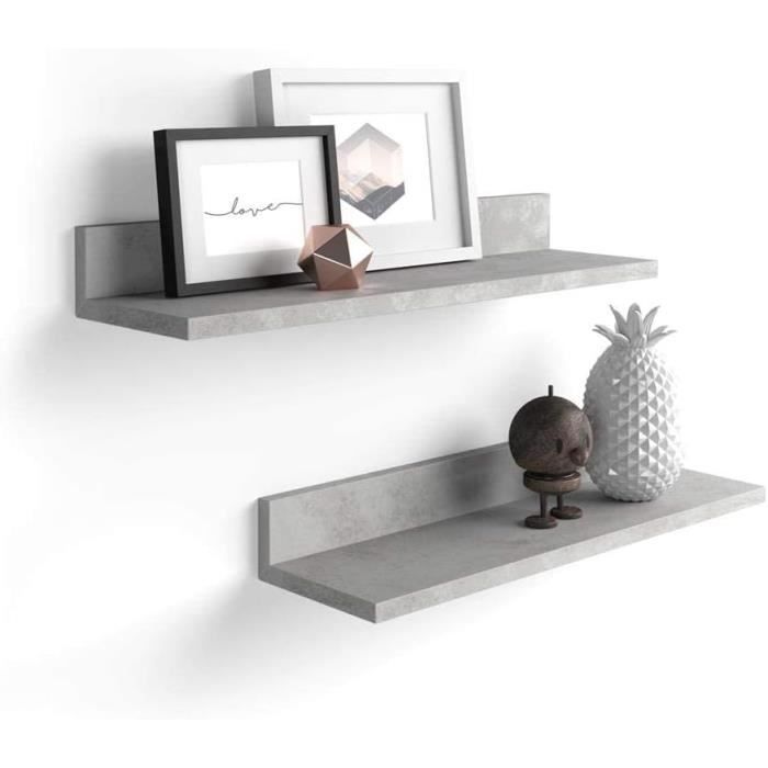 Mobili Fiver, Paire d'étagères Rachele, 60 cm, Bois Rustique, Mélaminé