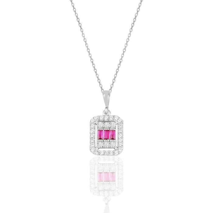 Pendentif Argent Zircone Rhodie 582392