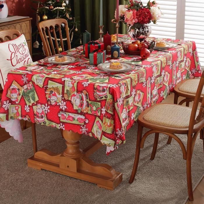 Nappe De Noël, 180 X 150 Cm Nappe De Noël Durable Pour NoëlNouvel An