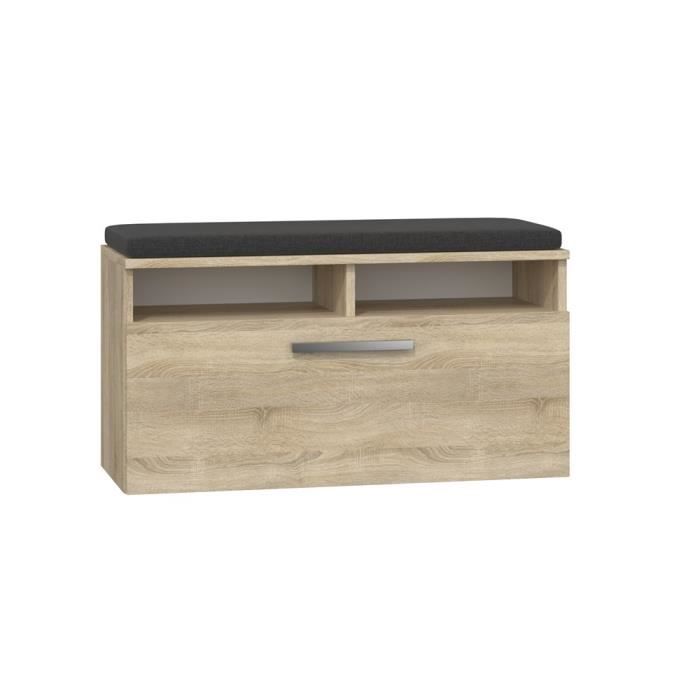 ARMOIRE À CHAUSSURES BANQUETTE DE RANGEMENT RIVA CHÊNE SONOMA