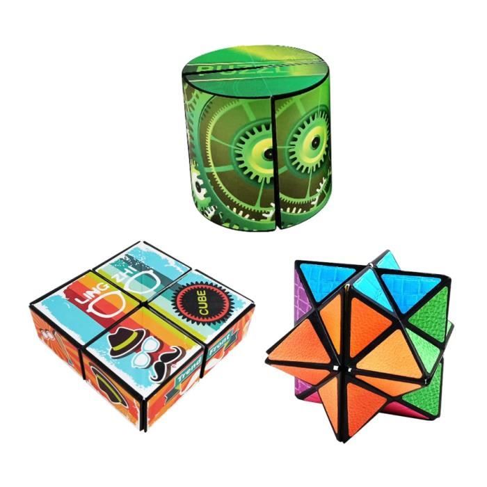 Cube Magique 2-en-1 Ciel Étoilé & Galaxie – Jouet Anti-Stress Transformable, Éducatif Système Solaire – Cadeau Enfant Adulte