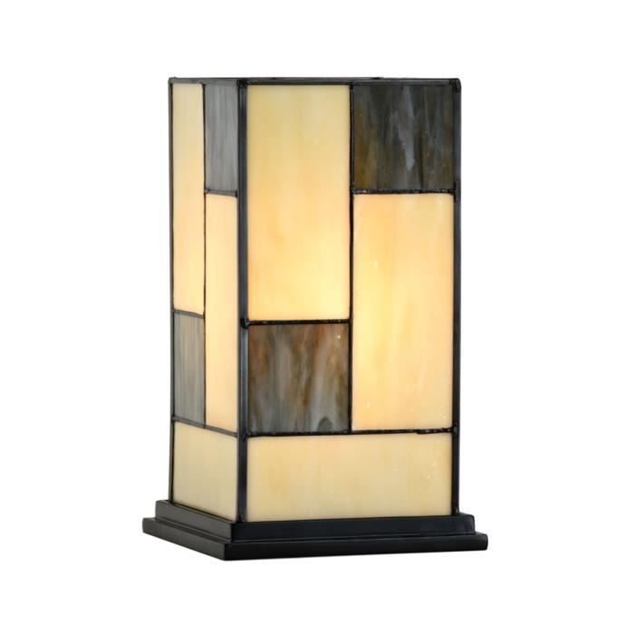 Coloured By Art - Tiffany Lampe - Tiffany Table Lanterne Mondriaan